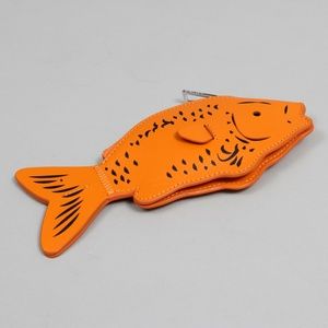 NWT Paul Smith Orange Leather Goldfish Change Purse